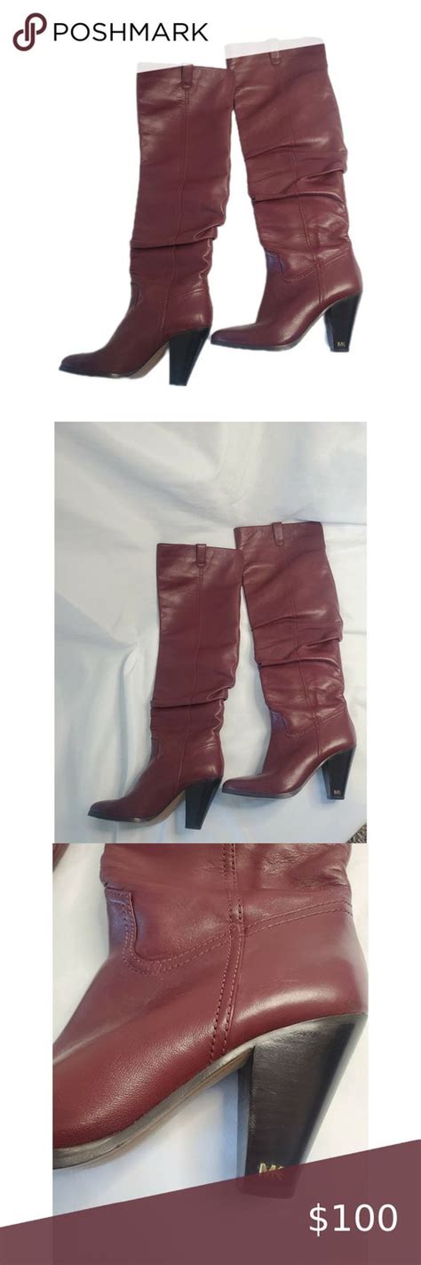 michael kors divia nappa leather boot red|Shoes .